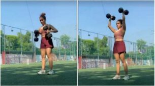 Sanya Malhotra Is All Inspiration As She Shows Ways To Use Dumbbells