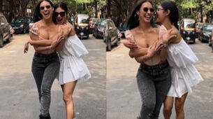 BF Mouni Roy and Lauren Gottlieb caught dancing and loitering together on the streets, watch video