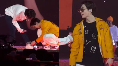 BTS Maknae Jungkook helps Jin to tie his shoes in mid-concert, video goes viral