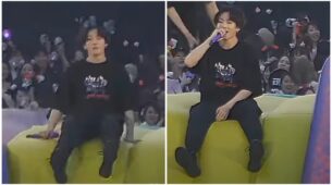 BTS V pushes off golden maknae Jungkook in mid-concert, watch viral video