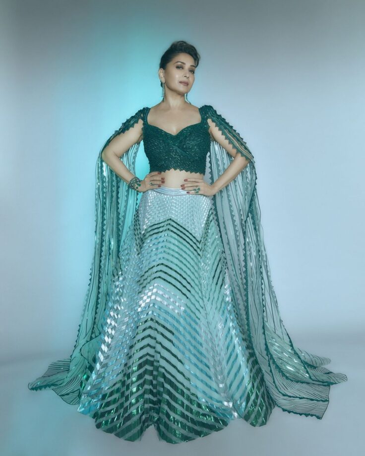 Celeb Approved Ways Of Styling Green Lehenga, From Kriti Sanon To Madhuri Dixit - 4