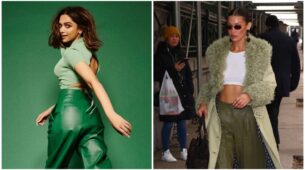Deepika Padukone’s Emerald Green Leather Pants Or Bella Hadid’s Olive Green Leather Trousers?