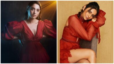 Fashion Showdown: Tamannaah Bhatia’s Red Three-Tiered Frill Gown Vs Rakul Preet’s Sheer Red Dress