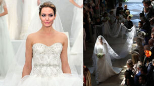 From Angelina Jolie To Meghan Markle: These Wedding Dresses Were The Fashion Disaster
