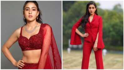 From Embellished Lehengas To Little Dresses, Sara Ali Khan Slays In Every Shade Of Red