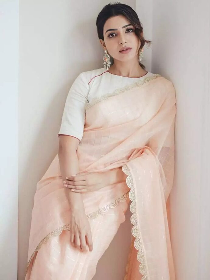 From Rashmika Mandanna To Samantha Ruth Prabhu: Style Pastel Sarees Like Your Favourite Divas - 2