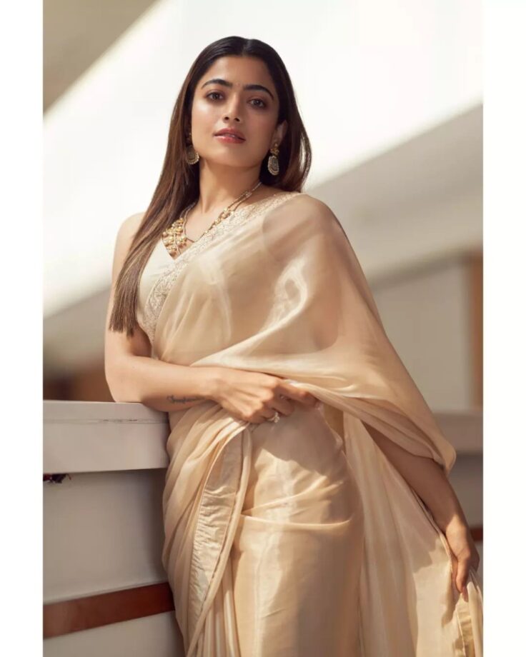 From Rashmika Mandanna To Samantha Ruth Prabhu: Style Pastel Sarees Like Your Favourite Divas - 4