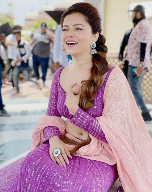 From Sarees To Anarkali Suit: Rubina Dilaik Flaunts Her Style In Lavender Outfits - 2