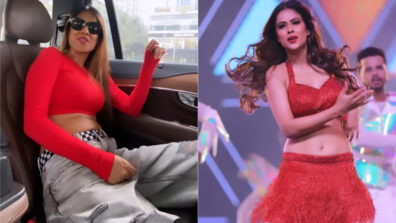 Haye Garmi: Nia Sharma sets internet on fire in new transformation video, flaunts midriff in shimmery red saree