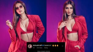 Hotness Alert: In Pictures Tara Sutaria looks spicy hot in red pant suit, Tiger Shroff’s sister Krishna Shroff has something to say