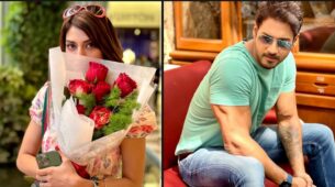 How Cute: Nusrat Jahan gets pampered with romantic flower bouquet from BF Yash Dasgupta, fans love it