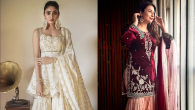 In love with classy sharara suits? Take special inspiration from Sana Makbul and Divyanka Tripathi