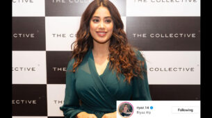 Janhvi Kapoor drops stunner in green maxi dress, influencer Riaz Aly is lovestruck