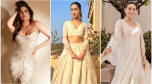 Janhvi, Shraddha and Karisma Kapoor look effortlessly stylish in ivory outfits, take cues