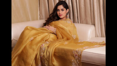 Jannat Zubair Rahmani dazzles in golden saree, fans fall in love