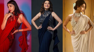 Kajal Aggarwal, Madhuri Dixit and Pooja Hegde are queens in Gaurav Gupta sarees
