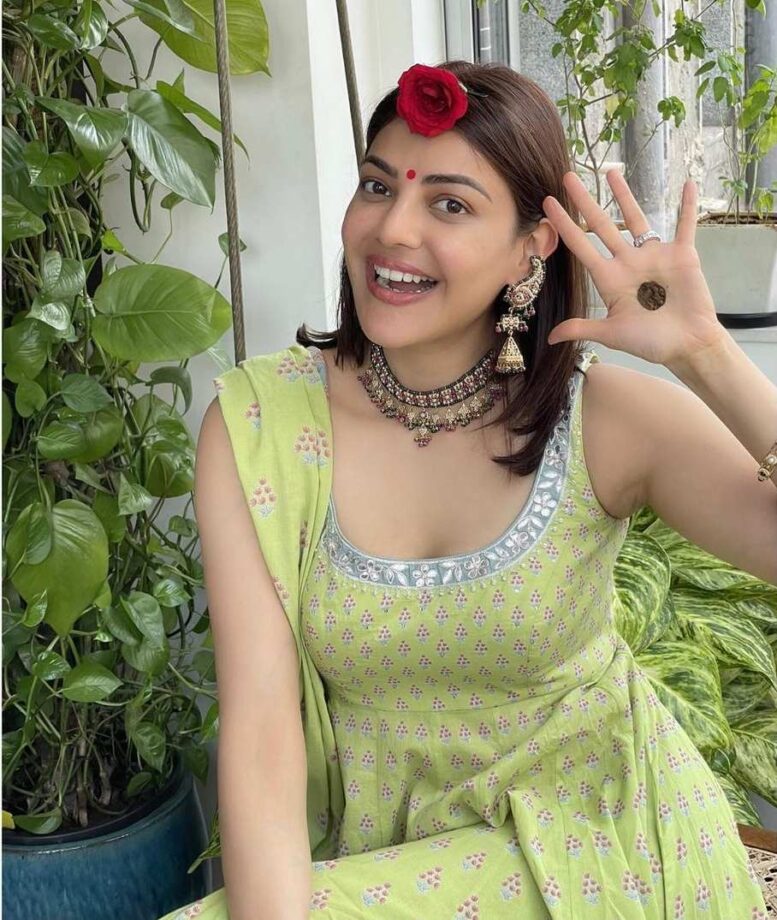 Kajal Aggarwal Or Nora Fatehi: Who Slew In Light Green Anarkali? - 0