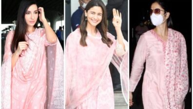 Nora Fatehi, Katrina Kaif and Alia Bhatt are giving goals in pink embellished simple salwar suit