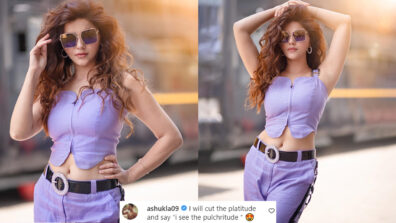 Lavender Queen: Rubina Dilaik burns oomph game in crop top and trousers, hubby Abhinav Shukla says, “I will cut the…”