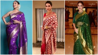 Madhuri Dixit, Deepika Padukone and Anushka Sharma are beauty personified in Benarasi sarees