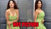 Monalisa shares sizzling hot picture in deep-neck green polka dot dress, fans go bananas