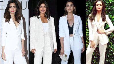 Need to make an impression at a corporate meeting? Style white pantsuits like Diana Penty, Priyanka, Parineeti Chopra and Alia Bhatt