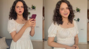Palak Sindhwani flaunts swagger curly hairstyle in white fusion outfit, check out