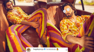 Ranveer Singh looks dapper handsome in multicolored outfit, Pooja Hegde is super impressed