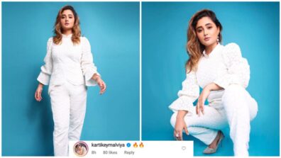 Rashami Desai looks bomb in all white pantsuit, Radhakrishn actor Kartik Malviya feels the heat