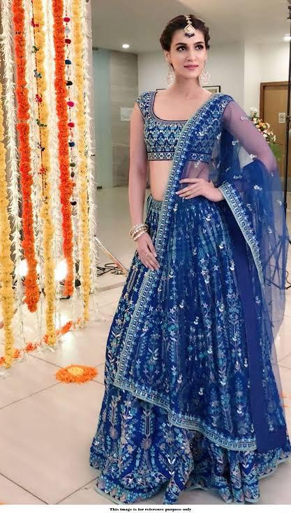 Rashmika Mandanna And Kriti Sanon Dazzled In Royal Blue Lehengas, Which One Is Your Favourite? - 0