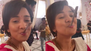 ROFL: Ashi Singh turns goofball on sets, plays with spoon inside mouth like a baby