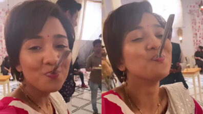 ROFL: Ashi Singh turns goofball on sets, plays with spoon inside mouth like a baby