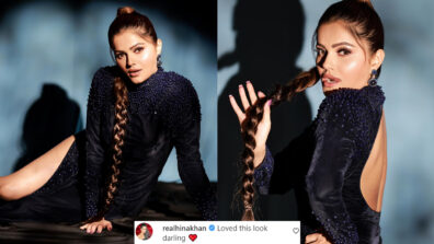 Rubina Dilaik dazzles in navy blue sequin outfit and braided hairstyle, Hina Khan calls her darling