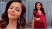 Rubina Dilaik gives Katrina Kaif vibes in red shimmery deep-neck saree, check ASAP