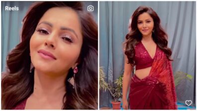 Rubina Dilaik gives Katrina Kaif vibes in red shimmery deep-neck saree, check ASAP