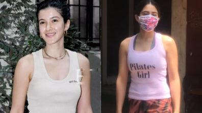 Shanaya Kapoor glows in her white crop top and baggy green pants, Sara Ali Khan looks fit in her gym avatar