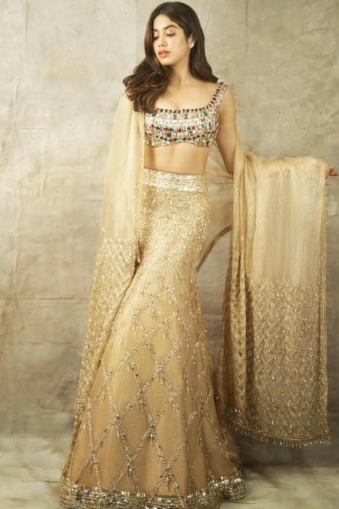 Shine Bright In Shimmery Golden Outfits Like Janvhi Kapoor, Check Out These Dazzling Ensembles - 5