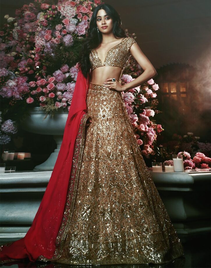 Shine Bright In Shimmery Golden Outfits Like Janvhi Kapoor, Check Out These Dazzling Ensembles - 4