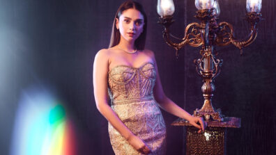 Shine! Glow! Bloom! Is what Aditi Rao Hydari’s sequinned gold gown pronounces, see pictures