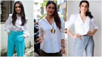 Shraddha Kapoor, Kareena Kapoor and Taapsee Pannu are boss ladies in white shirt and straight fit trousers