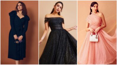 Sonakshi Sinha, Karisma Kapoor and Nora Fatehi dazzle in Gauri and Nainika midi dresses, see pics