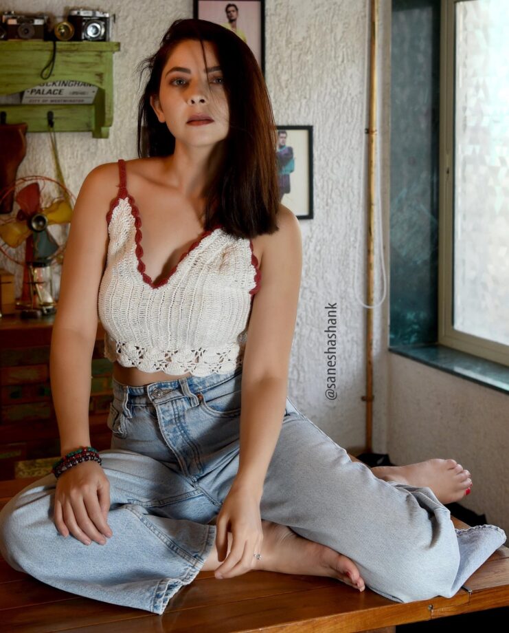 Sonalee Kulkarni JEANius Looks In White Crochet Top And Denim Jeans: See Pics - 0