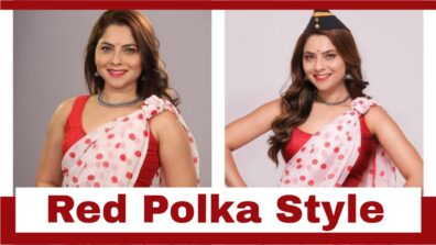 Sonalee Kulkarni Looks Elegant In Red Polka Dot Saree And We Are Loving It