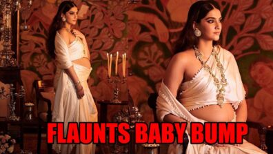 Sonam Kapoor flaunts her baby bump in an ivory outfit, fans love it