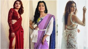 South Fashion Face-off: Samantha Ruth Prabhu Vs Rashmika Mandanna and Pooja Hegde: Your favourite in Indo-western designer sarees?