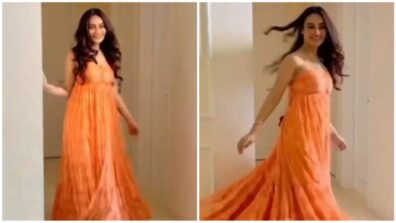 Summer Perfect: Surbhi Jyoti twirls in her maxi orange floral dress