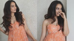 Surbhi Jyoti gives fans some sheer summer fashion goals in orange floral midi dress