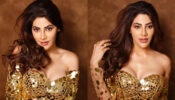 Trending: Nikki Tamboli gives wild cat vibes, sets vogue game on fire in shimmery off-shoulder golden dress