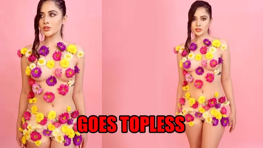 Urfi Javed covers her body with just flowers, netizens troll her bizarre fashion 605550