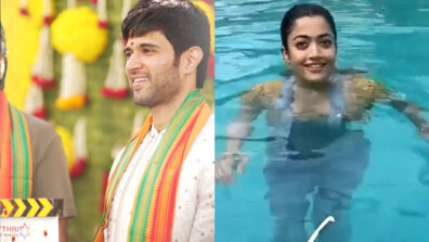 Vijay Deverakonda performs puja ahead of new movie, Rashmika Mandanna takes dip in swimming pool